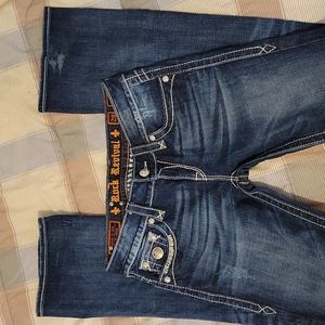 Jeans, bootcut, denim, cute, flare, rock revival, almost new, size 29